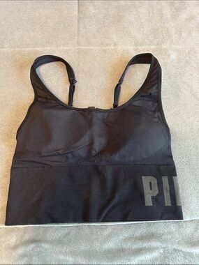 Victoria Secret PINK black sports bra crop